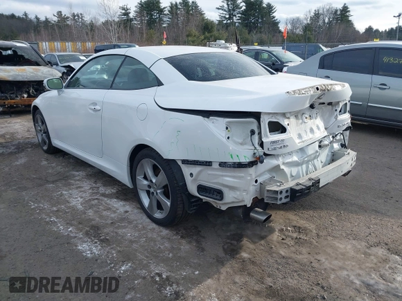 2010 Lexus IS with VIN JTHFE2C21A2500693, listed as a IAAI auction lot 41331609 with 84,274 mi miles. Bid and sale history available at carsss.com. Image 3.