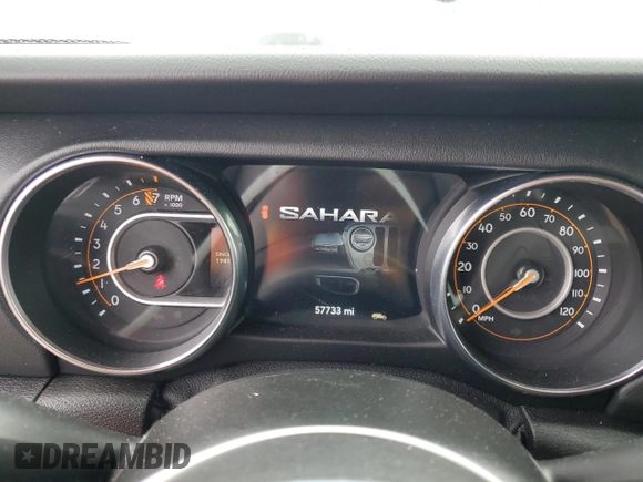2020 Jeep Wrangler Unlimited Sahara with VIN 1C4HJXEG9LW337590, listed as a Copart auction lot 59197125 with 57,733 mi miles and Salvage title. Bid and sale history available at DreamBid. Image 9.