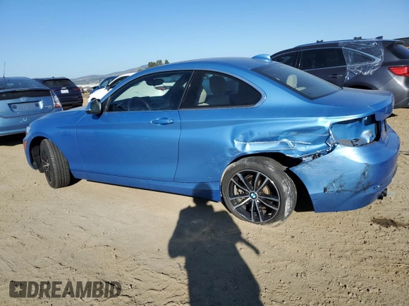 2020 BMW 2 Series 230i with VIN WBA2J1C05L7E57082, listed as a Copart auction lot 43057505 with 2,250 mi miles and Salvage Title. Bid and sale history available at carsss.com. Image 2.