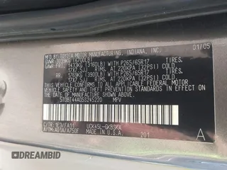 2005 Toyota Sequoia SR5 with VIN 5TDBT44A05S245220, listed as a IAAI auction lot 41674349 with 112,000 mi miles and . Bid and sale history available at DreamBid. Image 9.