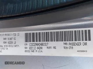 2013 Dodge Avenger with VIN 1C3CDZAB4DN661517, listed as a IAAI auction lot 41886529 with 141,596 mi miles and . Bid and sale history available at DreamBid. Image 9.