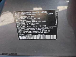 2018 Volkswagen Atlas 3.6L V6 SEL with VIN 1V2MR2CA1JC553522, listed as a IAAI auction lot 41020523 with 137,116 mi miles. Bid and sale history available at carsss.com. Image 9.