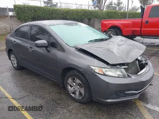2015 Honda Civic Sedan LX with VIN 19XFB2E59FE014421, listed as a IAAI auction lot 41556046 with 141,922 mi miles. Bid and sale history available at carsss.com. Image 1.