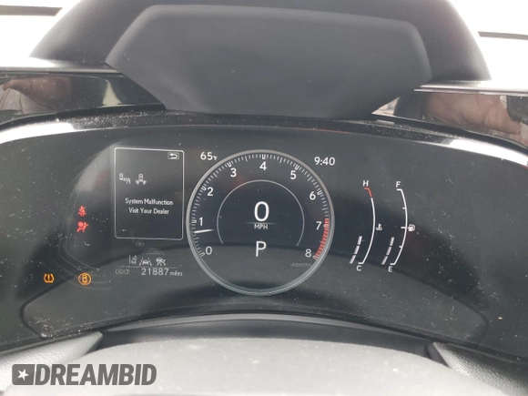 2023 Lexus NX 250 with VIN JTJADCAZ5P5011769, listed as a Copart auction lot 59917725 with 21,887 mi miles and Salvage title. Bid and sale history available at DreamBid. Image 9.