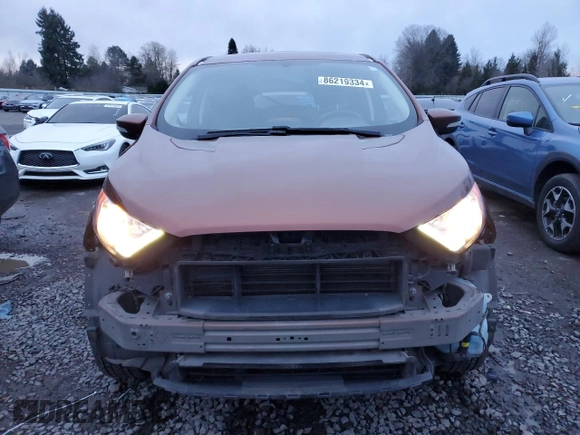 2019 Ford EcoSport SE with VIN MAJ6S3GL8KC307851, listed as a Copart auction lot 86219334 with 81,188 mi miles and Salvage Title. Bid and sale history available at carsss.com. Image 5.