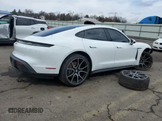 2025 Porsche Taycan with VIN WP0AA2Y18SSA09226, listed as a Copart auction lot 51801615 with 15,533 mi miles and Salvage title. Bid and sale history available at DreamBid. Image 3.