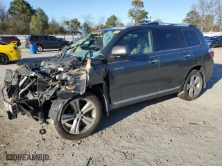 2012 Toyota Highlander Limited with VIN 5TDDK3EH9CS158169, listed as a Copart auction lot 48711705 with 0 mi miles and Salvage Title. Bid and sale history available at carsss.com. Image 1.