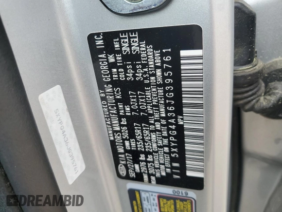 2018 Kia Sorento L with VIN 5XYPG4A36JG395761, listed as a Copart auction lot 51821495 with 156,884 mi miles and Clean Title. Bid and sale history available at carsss.com. Image 13.