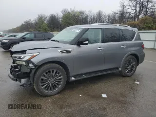 2021 Infiniti QX80 Luxe with VIN JN8AZ2AE3M9267803, listed as a Copart auction lot 55650725 with 55,544 mi miles and Salvage Title. Bid and sale history available at DreamBid. Image 1.