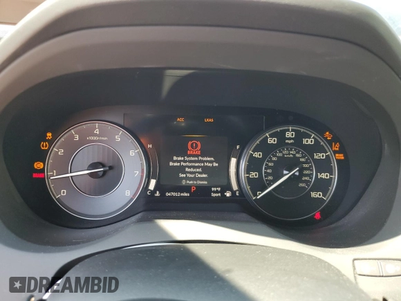 2020 Acura RDX w/Advance Pkg with VIN 5J8TC1H75LL006862, listed as a Copart auction lot 63410483 with 47,012 mi miles. Bid and sale history available at carsss.com. Image 9.