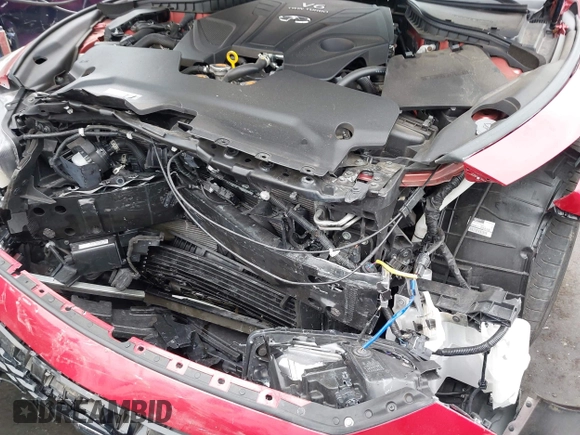 2021 Infiniti Q50 Red Sport 400 with VIN JN1FV7DP7MM850432, listed as a IAAI auction lot 42057935 with 15,936 mi miles and . Bid and sale history available at DreamBid. Image 6.