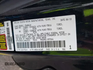 2018 Toyota Tacoma SR with VIN 5TFSX5EN1JX062523, listed as a IAAI auction lot 42334816 with 56,994 mi miles and . Bid and sale history available at DreamBid. Image 9.