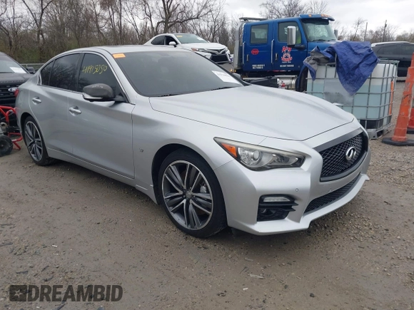 2014 Infiniti Q50 Sport with VIN JN1BV7AR2EM706535, listed as a IAAI auction lot 41919050 with 129,739 mi miles and . Bid and sale history available at DreamBid. Image 1.