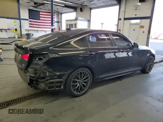 2018 Genesis G80 3.3T Sport with VIN KMHGN4JB3JU222254, listed as a Copart auction lot 79540124 with 108,418 mi miles and Salvage Title. Bid and sale history available at carsss.com. Image 3.
