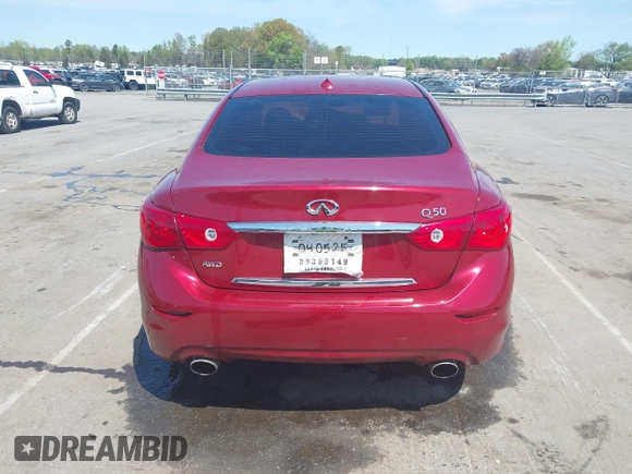 2015 Infiniti Q50 Premium with VIN JN1BV7AR2FM411095, listed as a IAAI auction lot 41932965 with 101,969 mi miles. Bid and sale history available at carsss.com. Image 17.