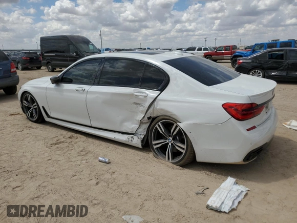 2018 BMW 7 Series 740i with VIN WBA7E2C51JG742075, listed as a Copart auction lot 65057923 with 0 mi miles. Bid and sale history available at carsss.com. Image 2.