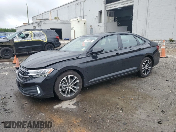 2024 Volkswagen Jetta Sport with VIN 3VWBM7BU5RM049031, listed as a Copart auction lot 57835295 with 14,250 mi miles and Salvage title. Bid and sale history available at DreamBid. Image 1.