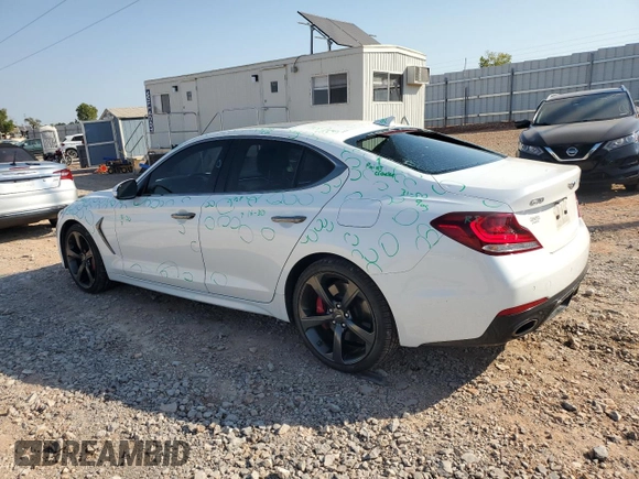 2020 Genesis G70 3.3T with VIN KMTG34LEXLU063223, listed as a Copart auction lot 74316164 with 48,317 mi miles and Salvage Title. Bid and sale history available at carsss.com. Image 2.