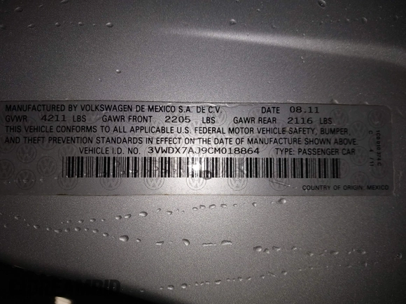 2012 Volkswagen Jetta SE с VIN 3VWDX7AJ9CM018864, выставлен на аукционе IAAI как лот 42044947 с пробегом 142 549 миль миль и . История ставок и продаж доступна на DreamBid. Изображение 9.