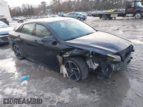2023 Hyundai Elantra N Line z VIN KMHLR4AF9PU526879, wystawiony jako IAAI lot #41640771 z przebiegiem 51 446 mil mil oraz . Historia ofert i sprzedaży dostępna na DreamBid. Obrazek 1.