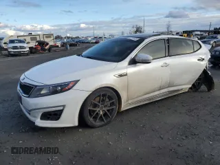 2015 Kia Optima SXL Turbo with VIN 5XXGR4A64FG501978, listed as a Copart auction lot 44273585 with 148,467 mi miles and Salvage Title. Bid and sale history available at DreamBid. Image 1.