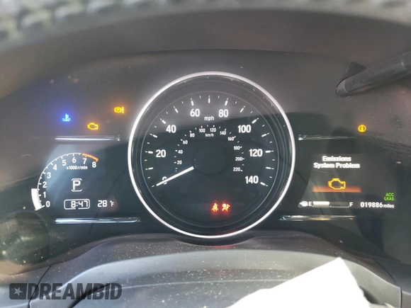 2022 Honda HR-V EX-L with VIN 3CZRU6H72NM743368, listed as a Copart auction lot 86986014 with 19,886 mi miles and Salvage Title. Bid and sale history available at carsss.com. Image 9.