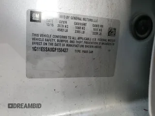 2016 Chevrolet Malibu LTZ with VIN 1G11E5SA0GF158427, listed as a Copart auction lot 51416175 with Not Provided miles and Salvage Title. Bid and sale history available at DreamBid. Image 13.