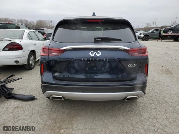 2022 Infiniti QX50 LUXE with VIN 3PCAJ5BB1NF117821, listed as a Copart auction lot 45080014 with 27,346 mi miles. Bid and sale history available at carsss.com. Image 6.