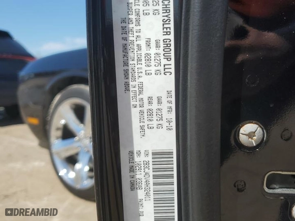 2010 Dodge Challenger SE with VIN 2B3CJ4DV4AH324011, listed as a Copart auction lot 45594515 with 105,046 mi miles and Salvage Title. Bid and sale history available at carsss.com. Image 12.