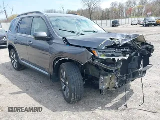 2023 Honda Pilot Elite with VIN 5FNYG1H89PB035825, listed as a IAAI auction lot 42031312 with 25,367 mi miles and . Bid and sale history available at DreamBid. Image 1.