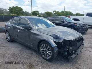 2019 Infiniti Q50 Luxe z VIN JN1EV7AP8KM541274, wystawiony jako IAAI lot #42160208 z przebiegiem 35 434 mil mil oraz . Historia ofert i sprzedaży dostępna na DreamBid. Obrazek 1.