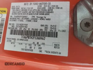 2015 Ford Mustang EcoBoost z VIN 1FA6P8TH2F5368462, wystawiony jako Copart lot #55426645 z przebiegiem 102 757 mil mil oraz Szkoda całkowita • Salvage title. Historia ofert i sprzedaży dostępna na DreamBid. Obrazek 12.