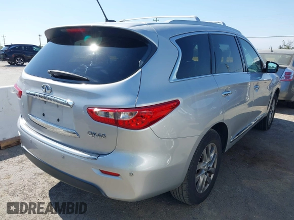 2014 Infiniti QX60 with VIN 5N1AL0MM6EC545596, listed as a IAAI auction lot 42453167 with 177,199 mi miles and . Bid and sale history available at DreamBid. Image 4.