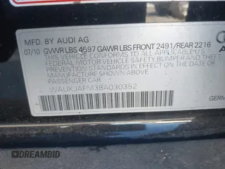 2011 Audi A3 2.0 TDI Premium Plus with VIN WAUKJAFM3BA030352, listed as a IAAI auction lot 41309063 with 136,363 mi miles. Bid and sale history available at carsss.com. Image 9.