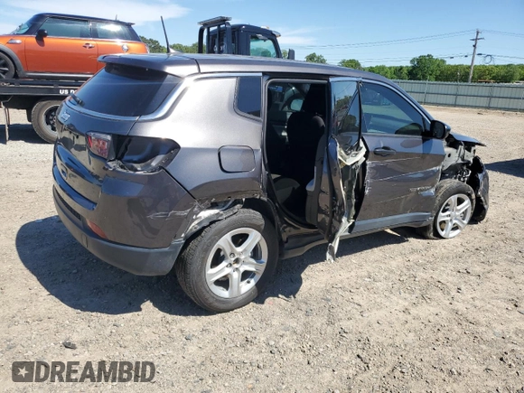 2024 Jeep Compass Sport with VIN 3C4NJDAN2RT600460, listed as a Copart auction lot 53702675 with 28,303 mi miles and Salvage title. Bid and sale history available at DreamBid. Image 3.