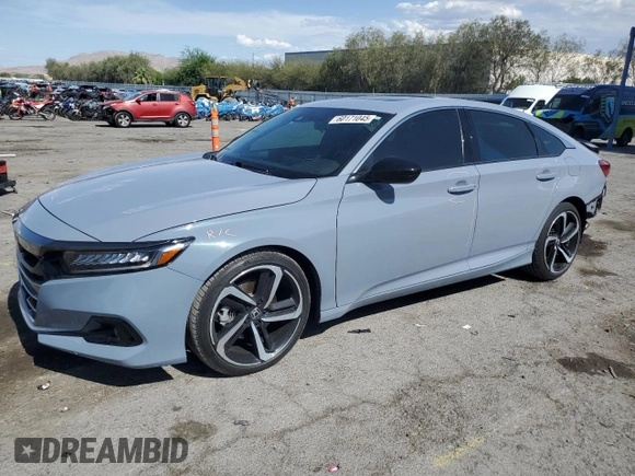 2021 Honda Accord Sport with VIN 1HGCV2F33MA002385, listed as a Copart auction lot 60171045 with 31,070 mi miles and Salvage title. Bid and sale history available at DreamBid. Image 1.