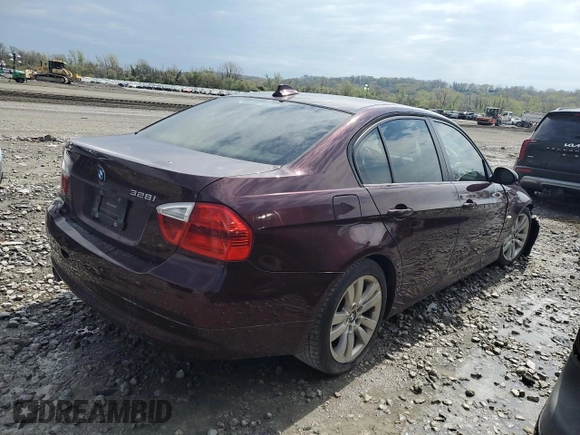 2007 BMW 3 Series 328i with VIN WBAVA37527NL15737, listed as a Copart auction lot 52809515 with Not provided miles and Salvage title. Bid and sale history available at DreamBid. Image 3.