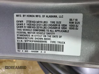 2019 Honda Ridgeline RTL-T with VIN 5FPYK3F60KB009495, listed as a Copart auction lot 61578405 with 90,586 mi miles and Salvage title. Bid and sale history available at DreamBid. Image 13.