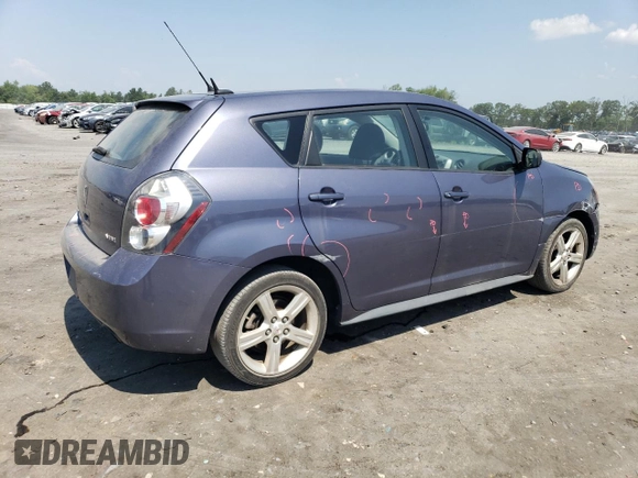 2009 Pontiac Vibe 1SB with VIN 5Y2SP67039Z431857, listed as a Copart auction lot 62357425 with 104,786 mi miles and Salvage title. Bid and sale history available at DreamBid. Image 3.