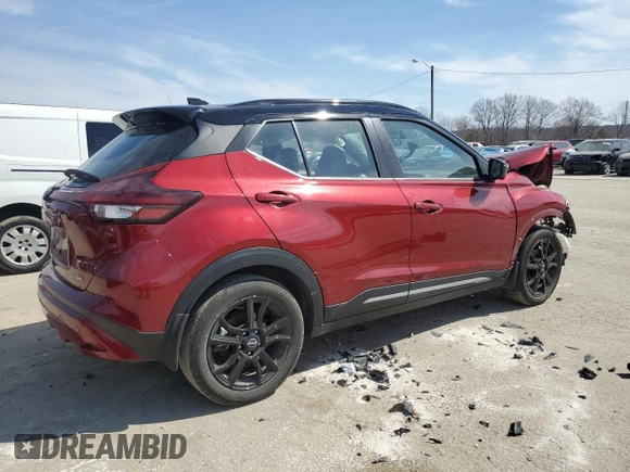 2023 Nissan Kicks SR with VIN 3N1CP5DV9PL532861, listed as a Copart auction lot 48720495 with 127,523 mi miles and Salvage Title. Bid and sale history available at carsss.com. Image 3.