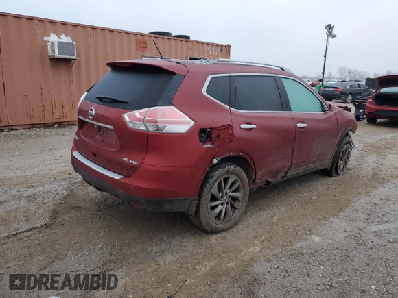 2015 Nissan Rogue SL with VIN 5N1AT2MV8FC791619, listed as a Copart auction lot 87383054 with Not Provided miles and Salvage Title. Bid and sale history available at carsss.com. Image 3.