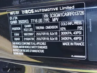 2024 Ineos Grenadier Station Wagon with VIN SC6GM1CA9RF013726, listed as a Copart auction lot 74342204 with 1,661 mi miles and Salvage Title. Bid and sale history available at carsss.com. Image 14.