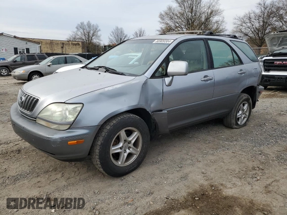 2001 Lexus RX 300 with VIN JTJHF10U510206858, listed as a Copart auction lot 80909304 with 219,722 mi miles and Salvage Title. Bid and sale history available at carsss.com. Image 1.