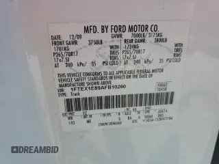 2010 Ford F-150 XL with VIN 1FTEX1E89AFB10260, listed as a Copart auction lot 57491885 with 185,044 mi miles and Salvage title. Bid and sale history available at DreamBid. Image 12.