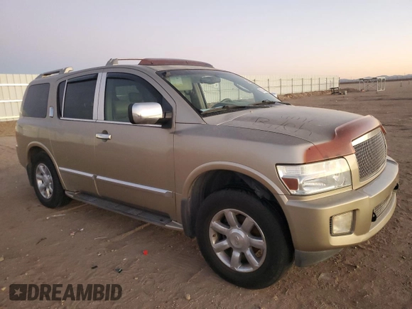 2004 Infiniti QX56 with VIN 5N3AA08C54N808548, listed as a Copart auction lot 80242404 with 0 mi miles and Salvage Title. Bid and sale history available at carsss.com. Image 4.