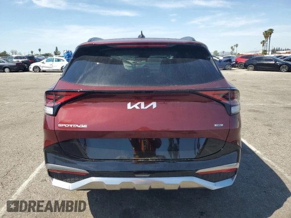 2025 Kia Sportage SX-Prestige with VIN KNDPXCDG3S7201016, listed as a Copart auction lot 49874455 with 1,377 mi miles and Salvage title. Bid and sale history available at DreamBid. Image 6.