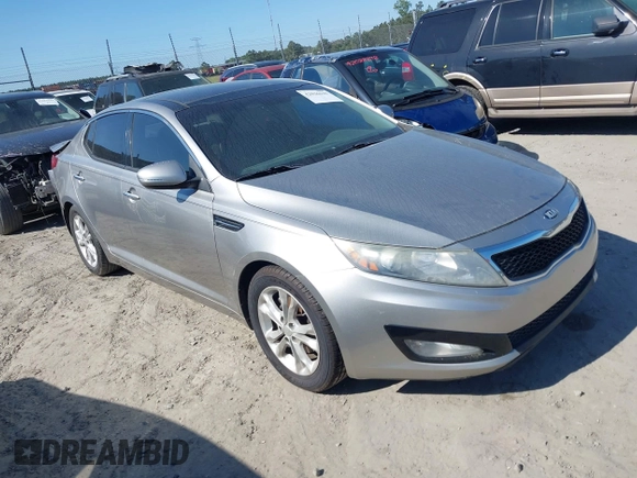 2013 Kia Optima EX with VIN 5XXGN4A75DG214845, listed as a IAAI auction lot 42026630 with 161,476 mi miles. Bid and sale history available at carsss.com. Image 1.