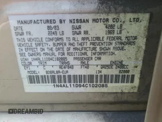 2004 Nissan Altima with VIN 1N4AL11D94C102085, listed as a Copart auction lot 62062015 with 200,929 mi miles and Salvage title. Bid and sale history available at DreamBid. Image 12.