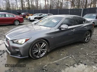 2019 Infiniti Q50 Luxe with VIN JN1EV7AR5KM591227, listed as a Copart auction lot 48151375 with 62,781 mi miles and Salvage Title. Bid and sale history available at carsss.com. Image 1.