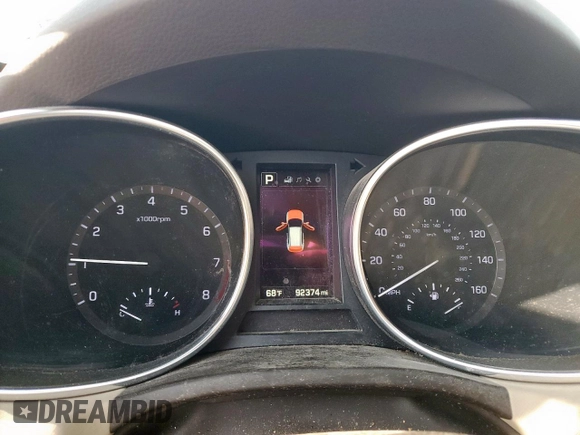 2017 Hyundai Santa Fe 2.4L z VIN 5XYZU3LB5HG473456, wystawiony jako Copart lot #55631615 z przebiegiem 92 374 mil mil oraz Szkoda całkowita • Salvage title. Historia ofert i sprzedaży dostępna na DreamBid. Obrazek 9.